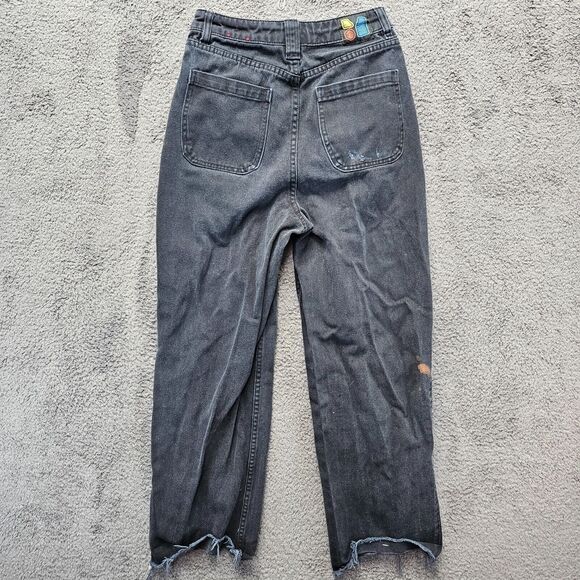 Monet Skateboards Jeans Womens Size 1 Black Denim Straight‎ Leg High Rise - Picture 10 of 13